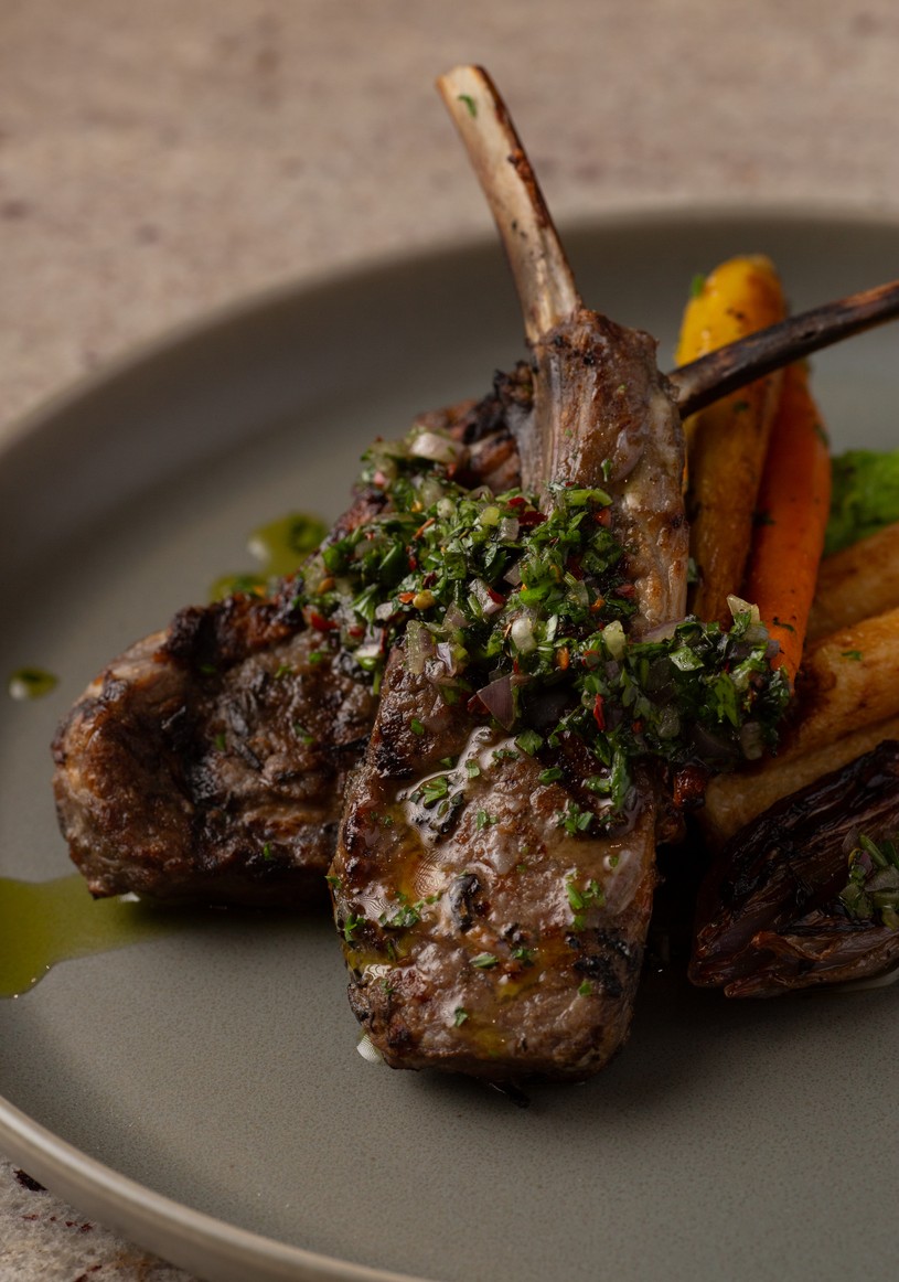 Lamb chops prepared by Chef Rosie Sanchez.
