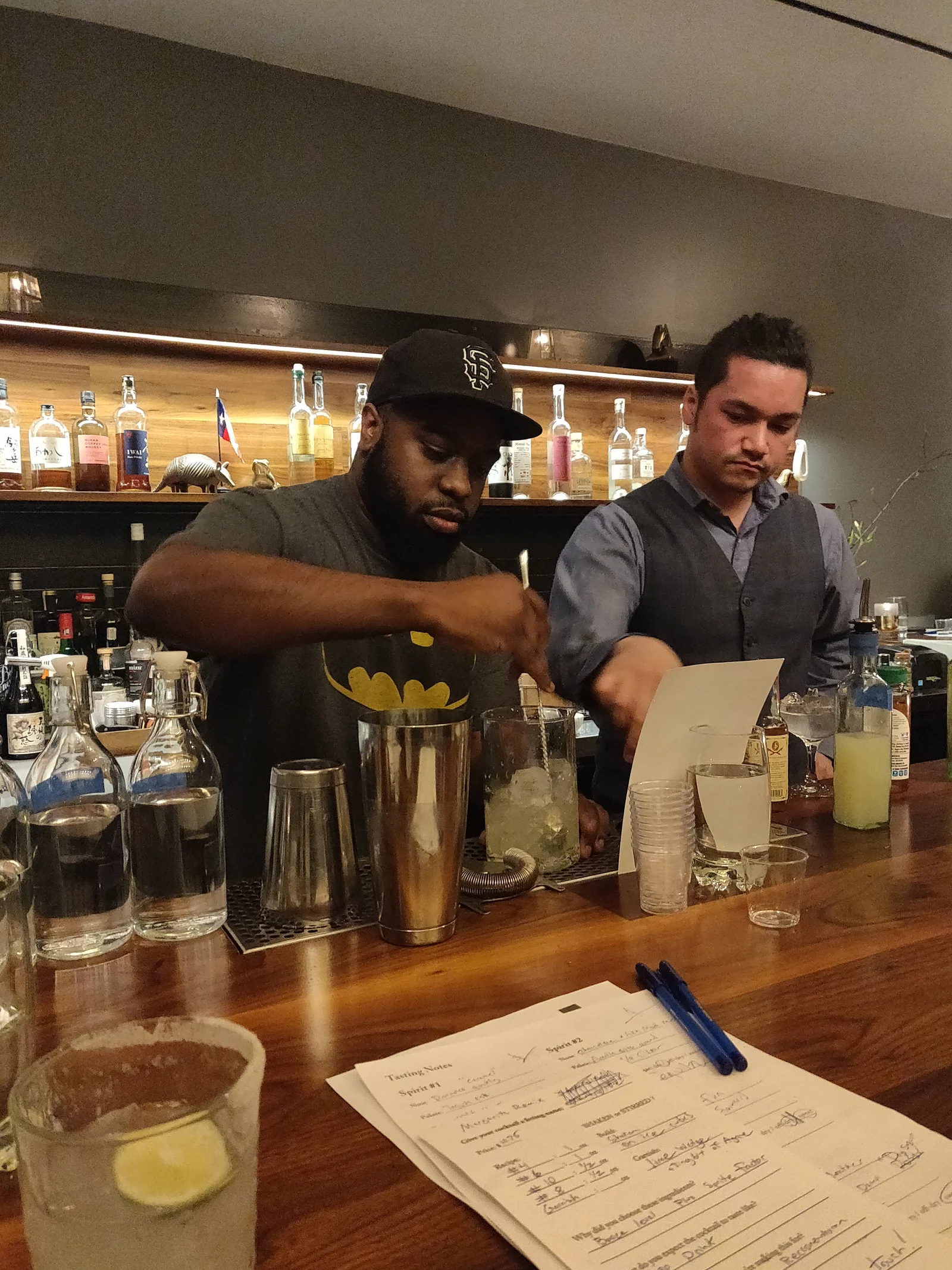 Participants making drinks at Blind Cocktail Labs