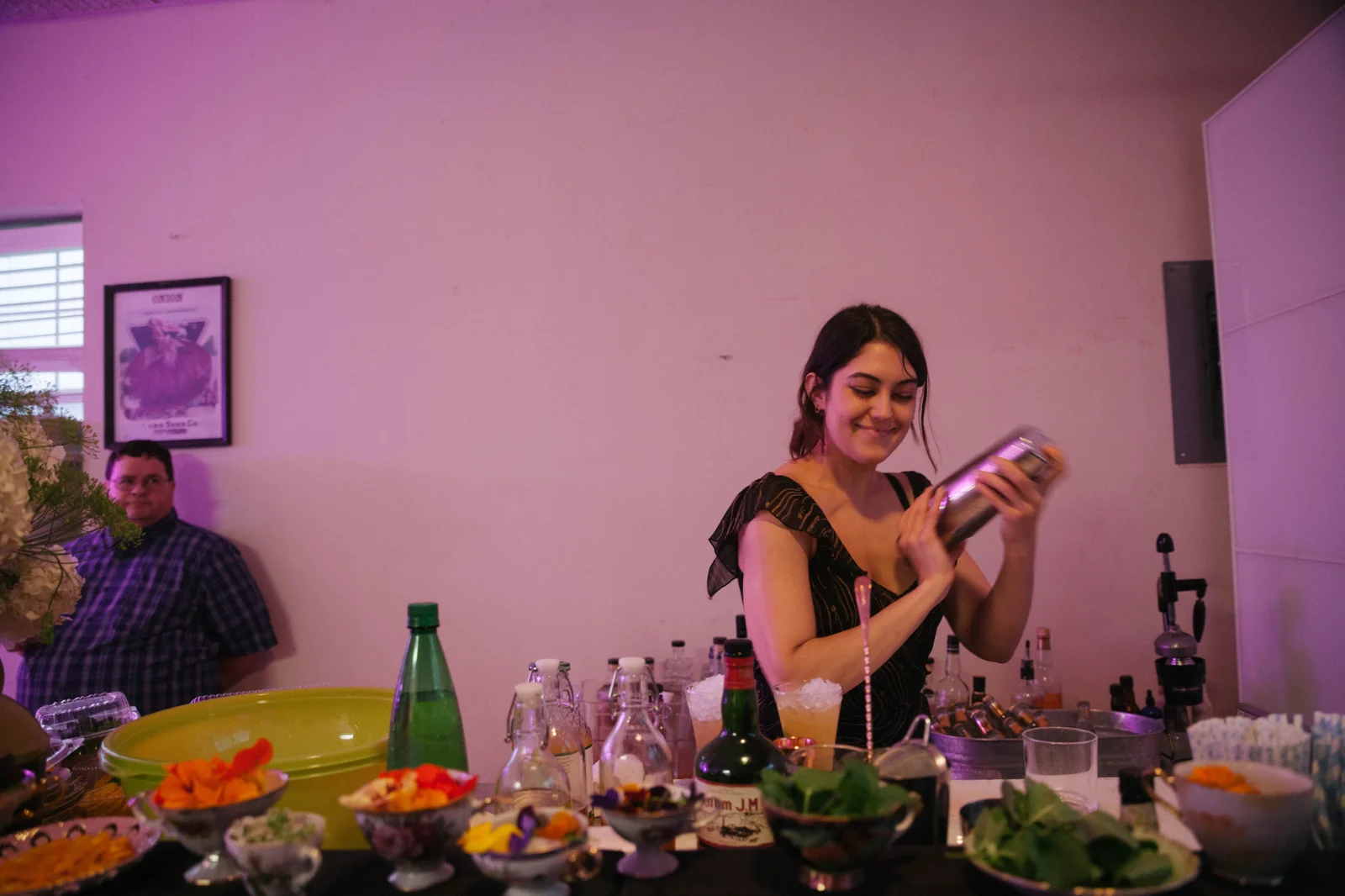 Haley Meritt making cocktails at Greenhouse Dinner