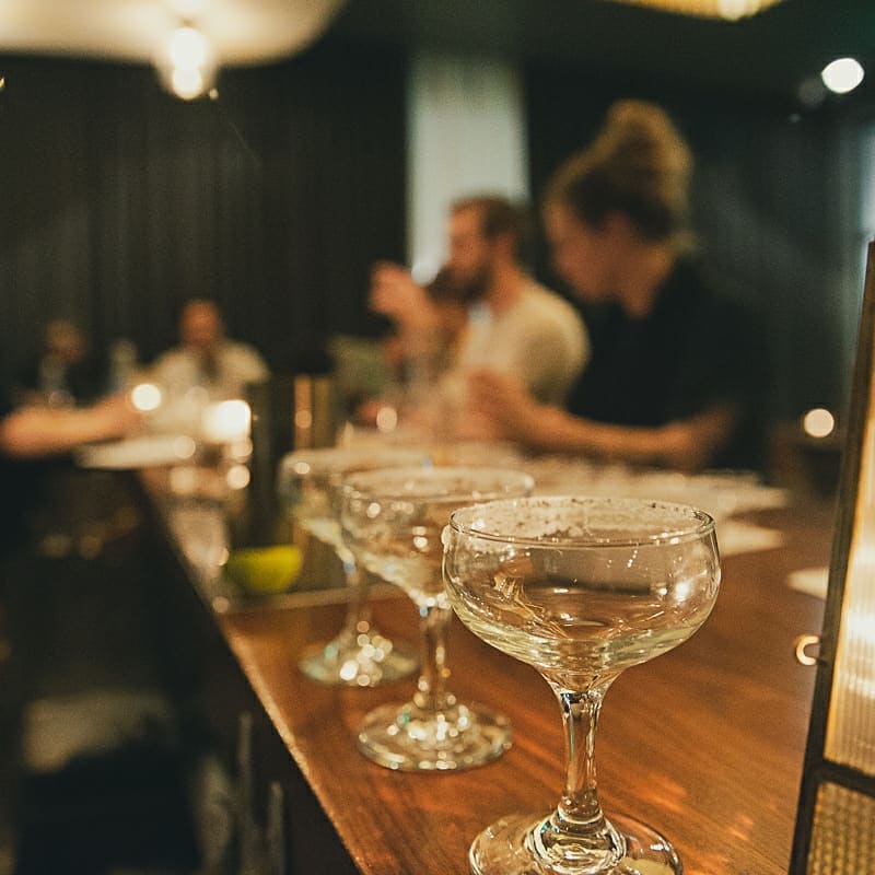Tasting glasses at the first Blind Cocktail Lab.