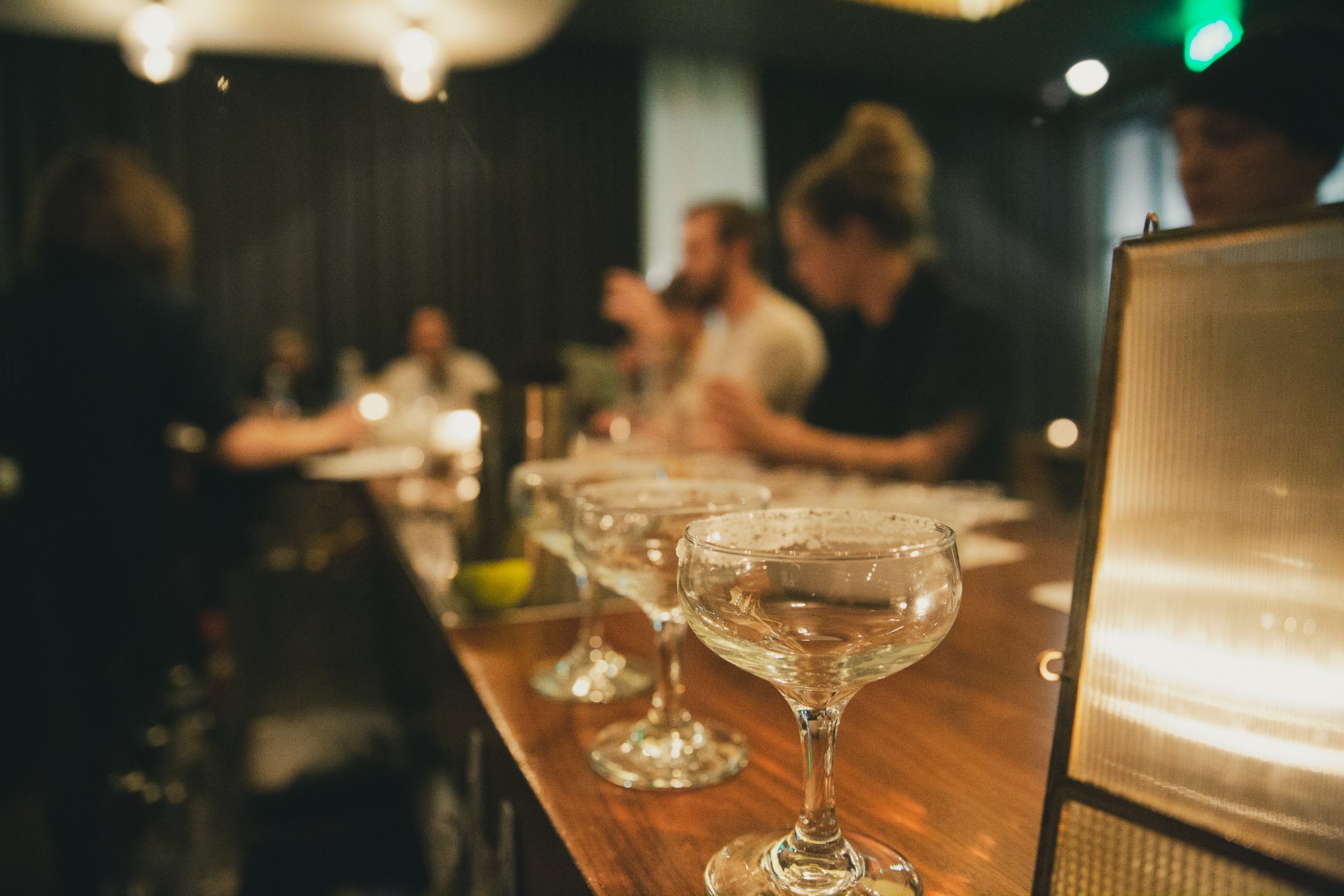 Glasses and tasting sheets ready for the group.
