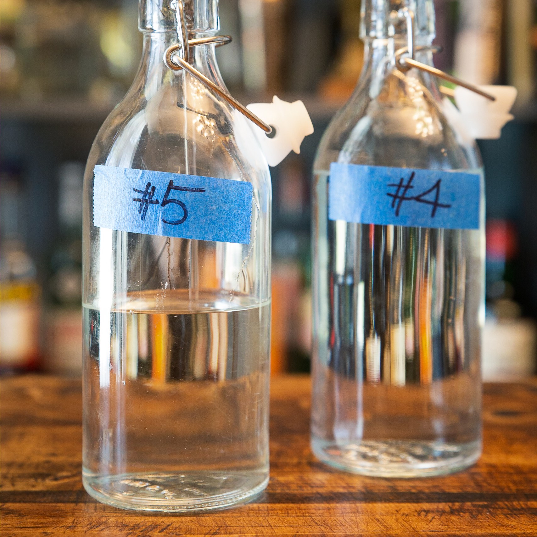 Numbered bottles kept the spirit identities out of view.