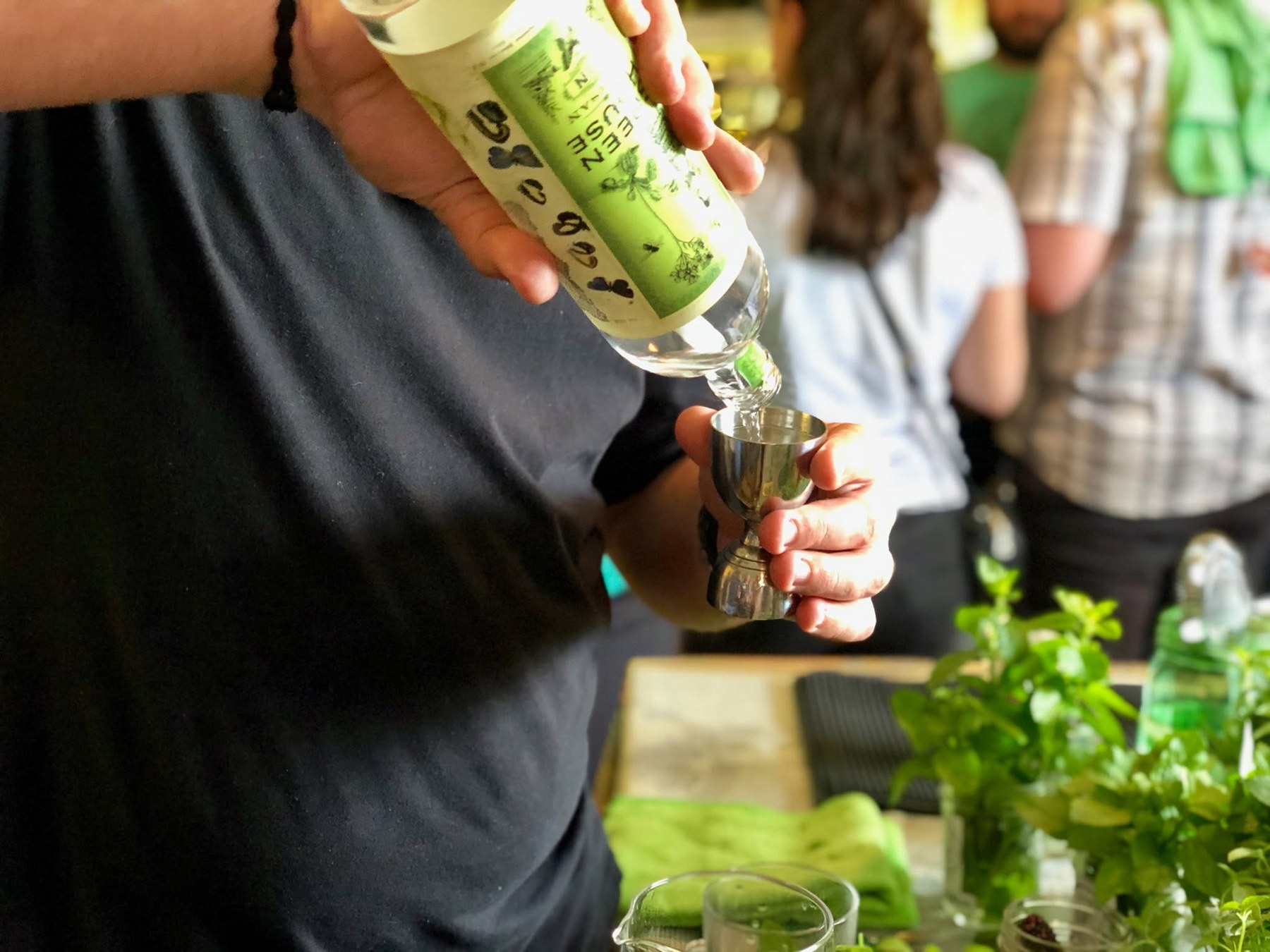 Cocktail-making during FARMTender at Profound Microfarms