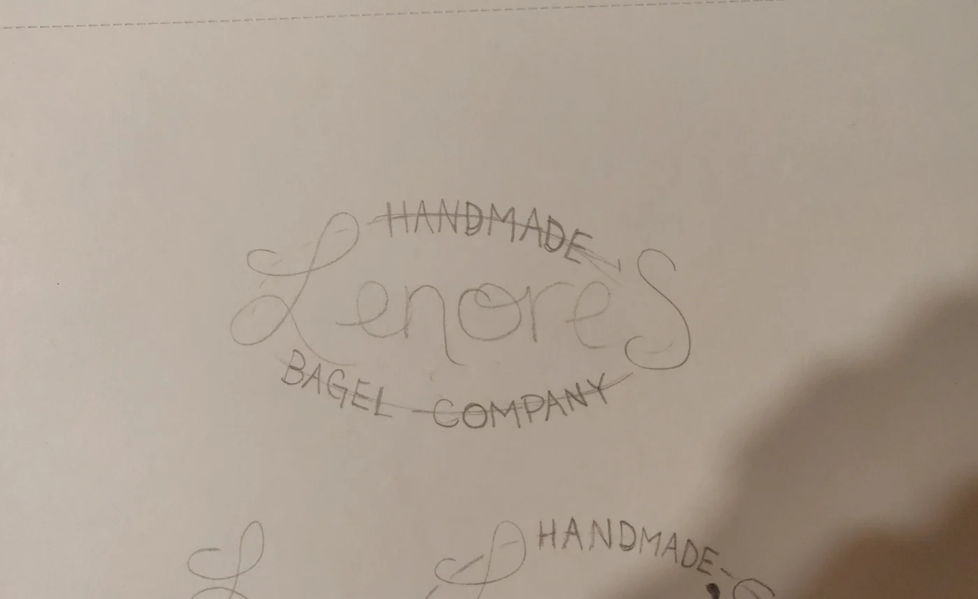 Working out the surrounding lettering.