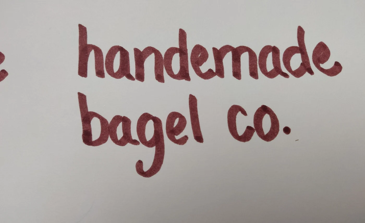 Lettering for “handmade bagel co.”