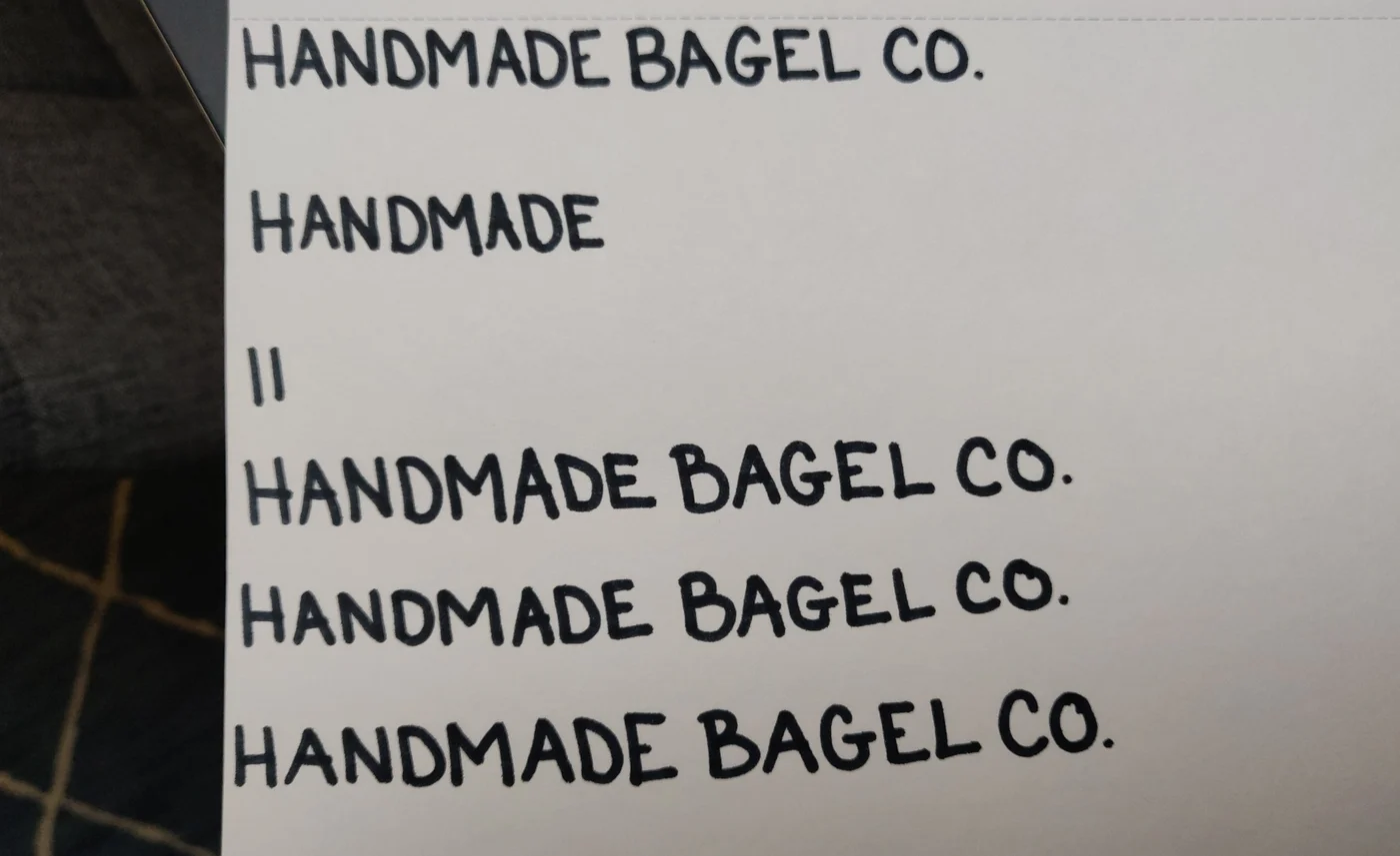 Comparing the supporting lettering.