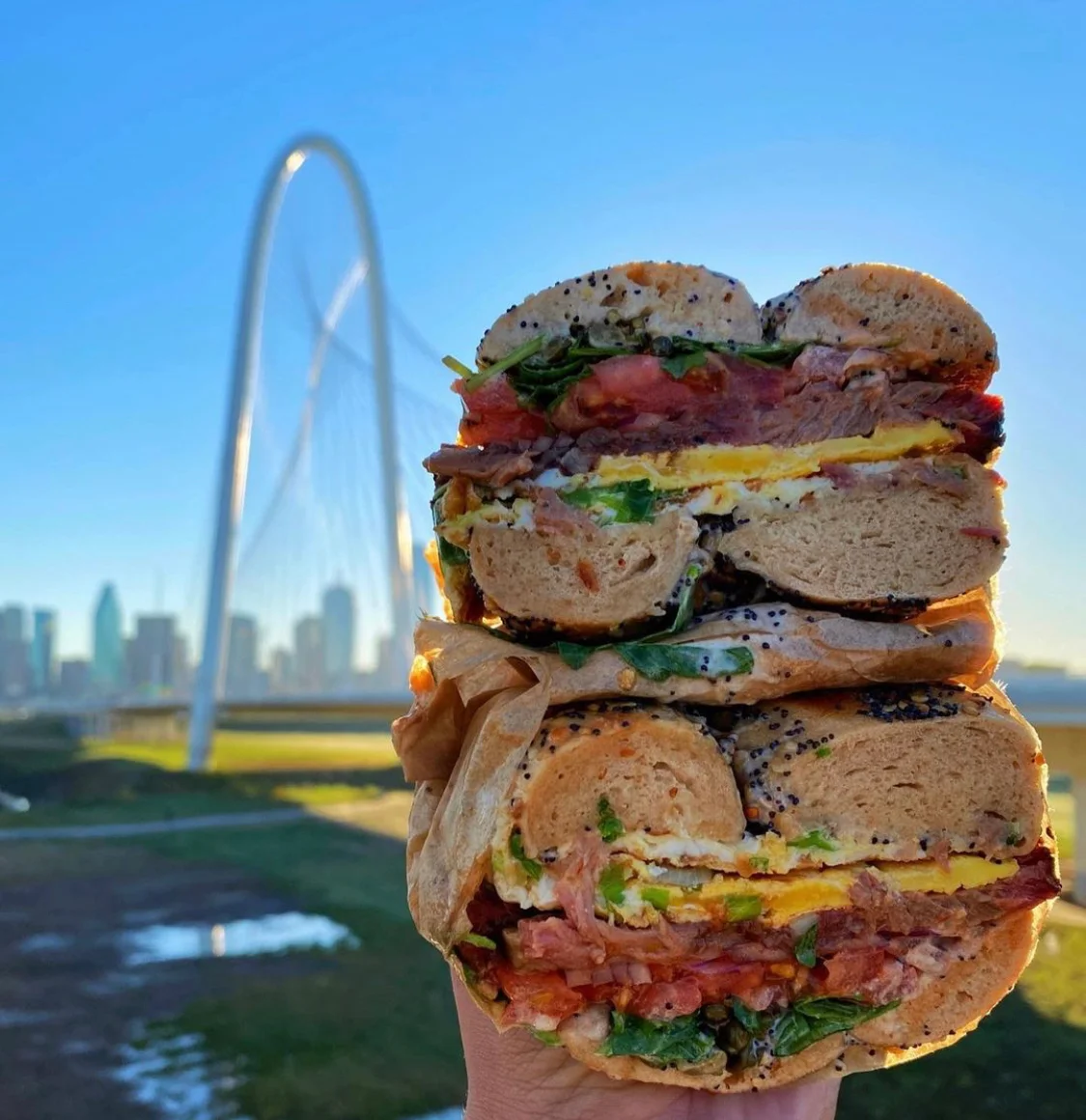A Lenore’s sandwich, with Dallas behind it.
