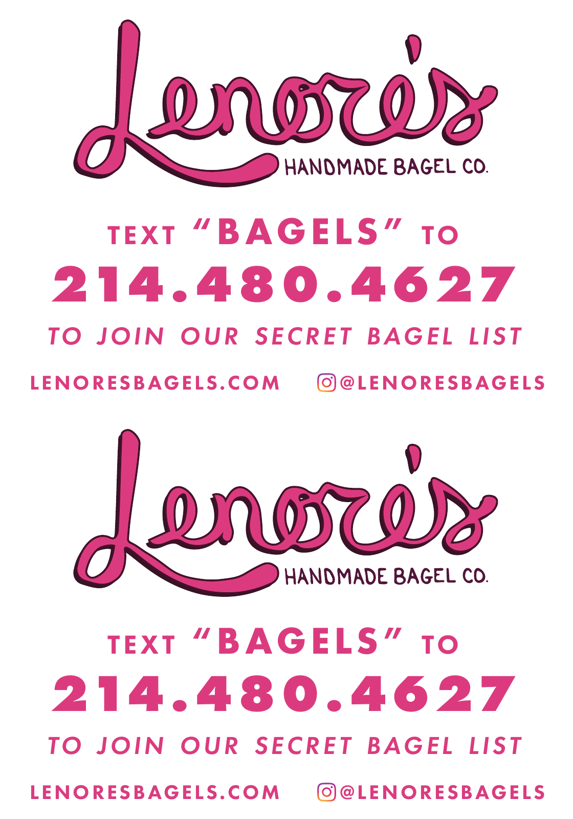 Bagel drop card print layout