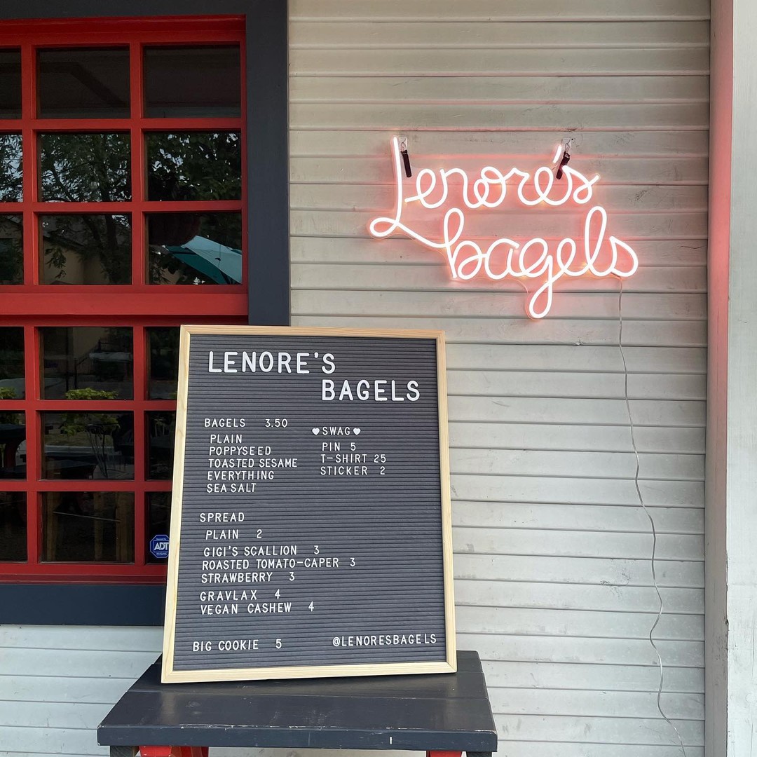The neon name and menu board, ready for service.