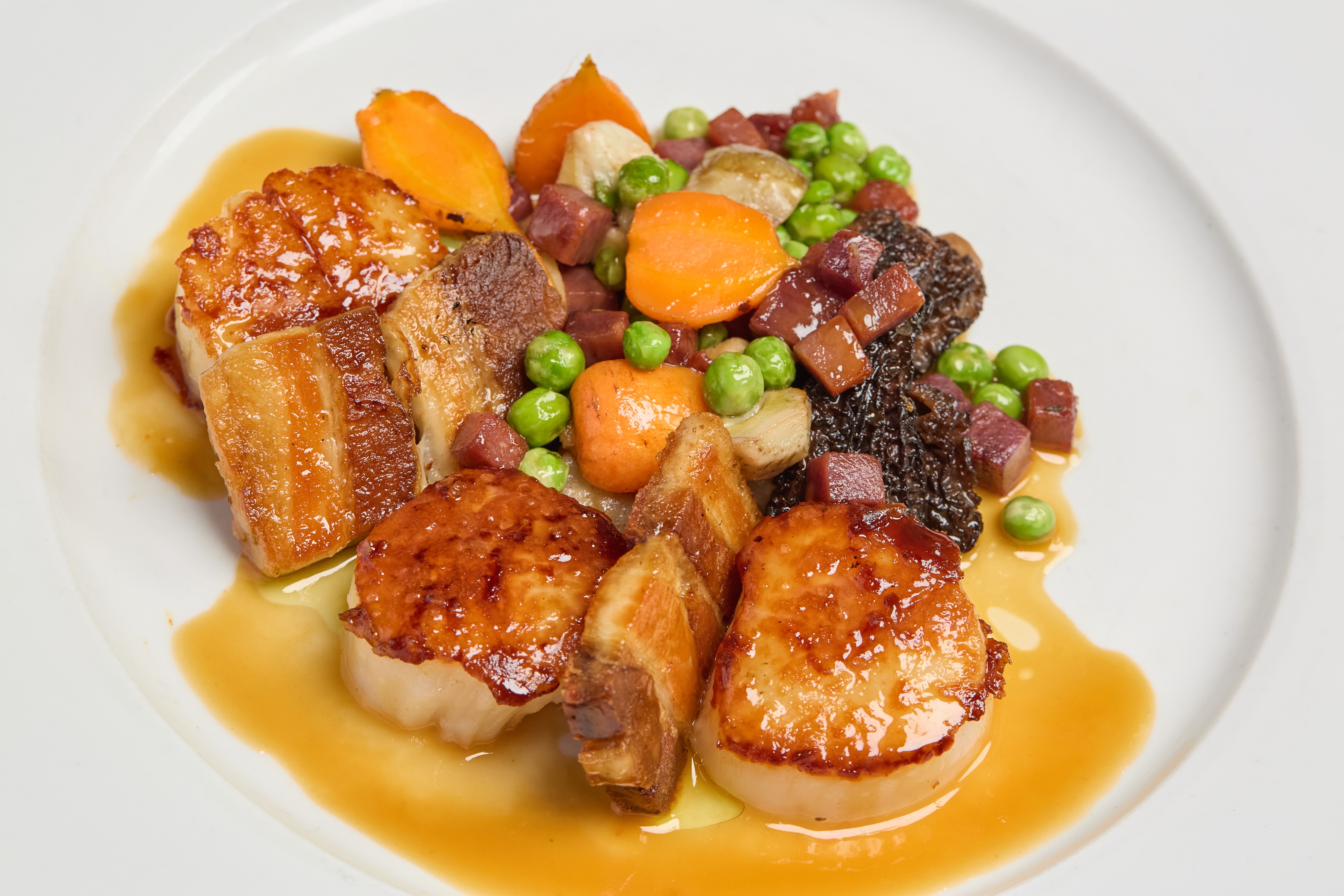 Sea Scallops & Pork Belly at Saint Martin's Wine Bistro
