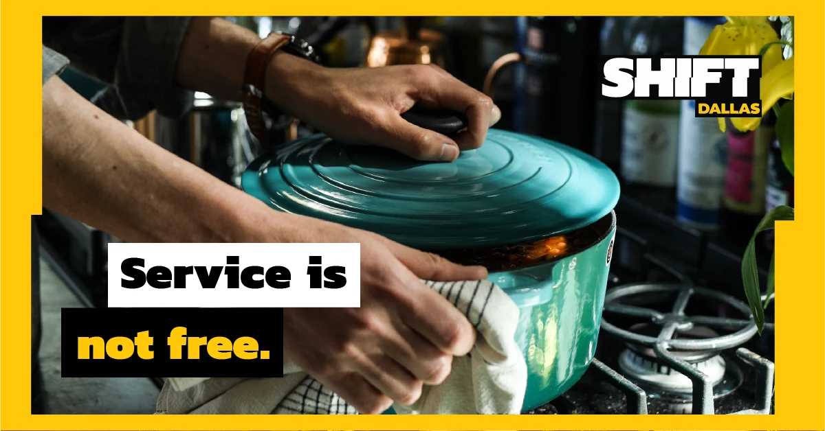 SHIFT graphic: Service is not free.
