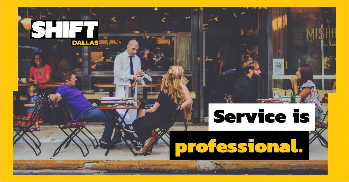SHIFT graphic: Service is professional.