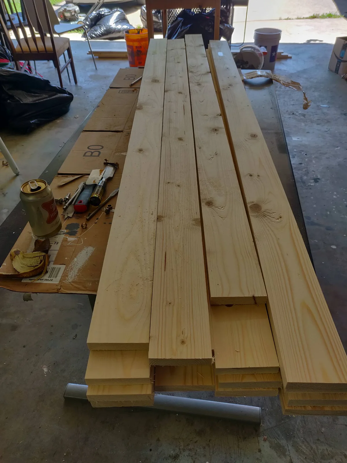 Lumber for the chalkboard frames.