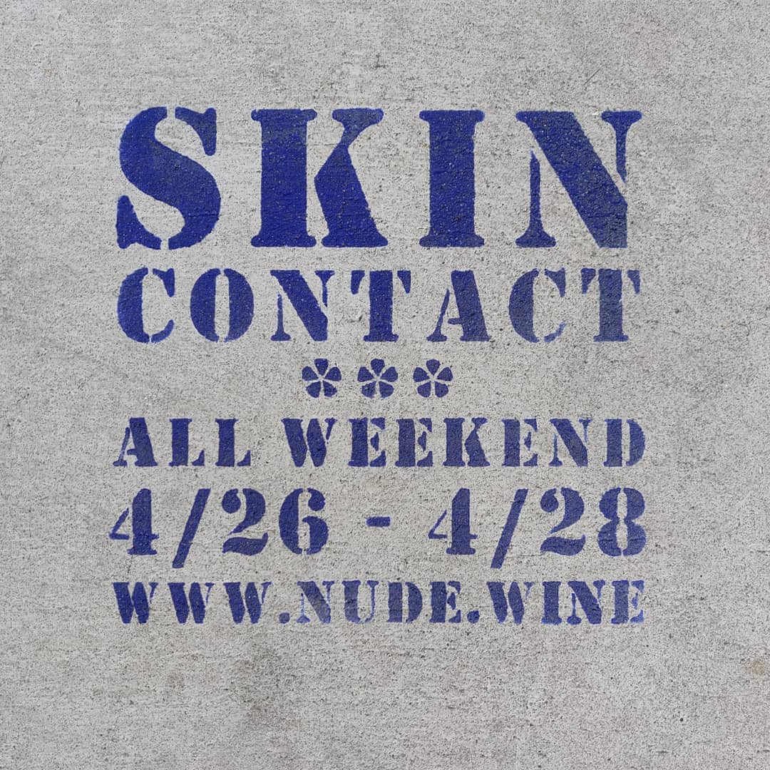 Close view of the Skin Contact chalk stencil.