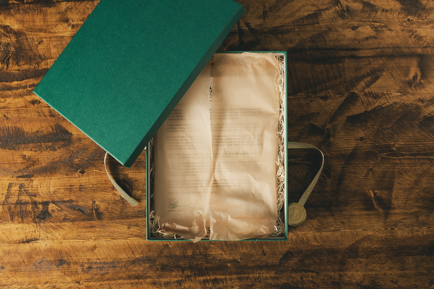 Opened presentation box